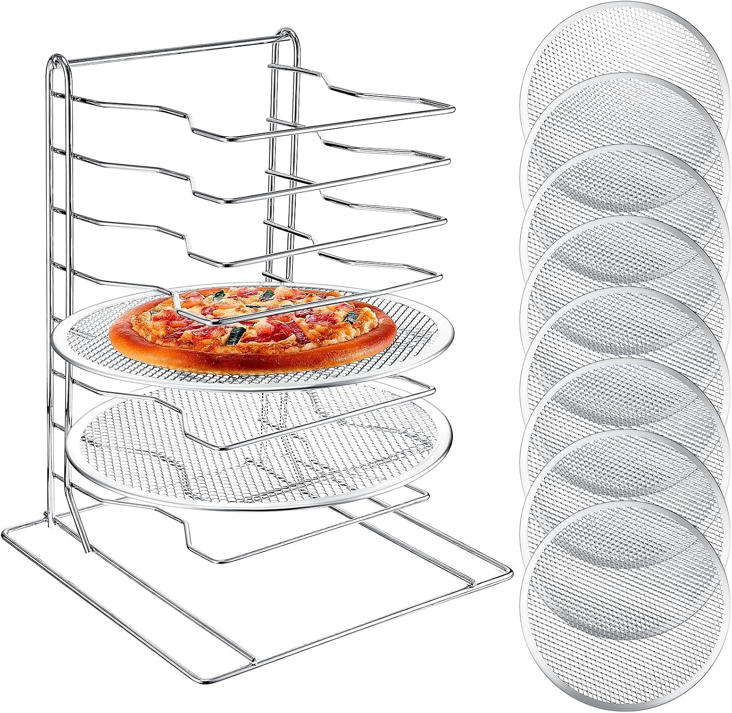 Kitchen Baking Ware - Pizza Rack 8 Tiered Stand With