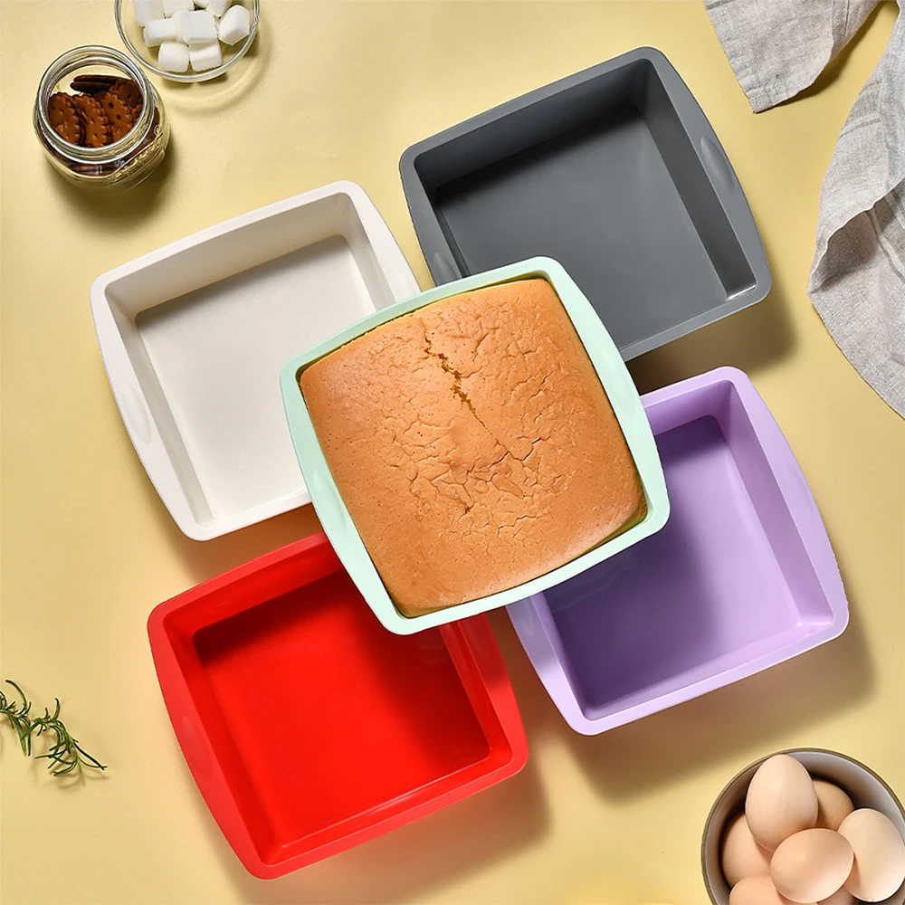 Kitchen Baking Ware - 1/4Pcs Silicone Square Cake Mold Easy