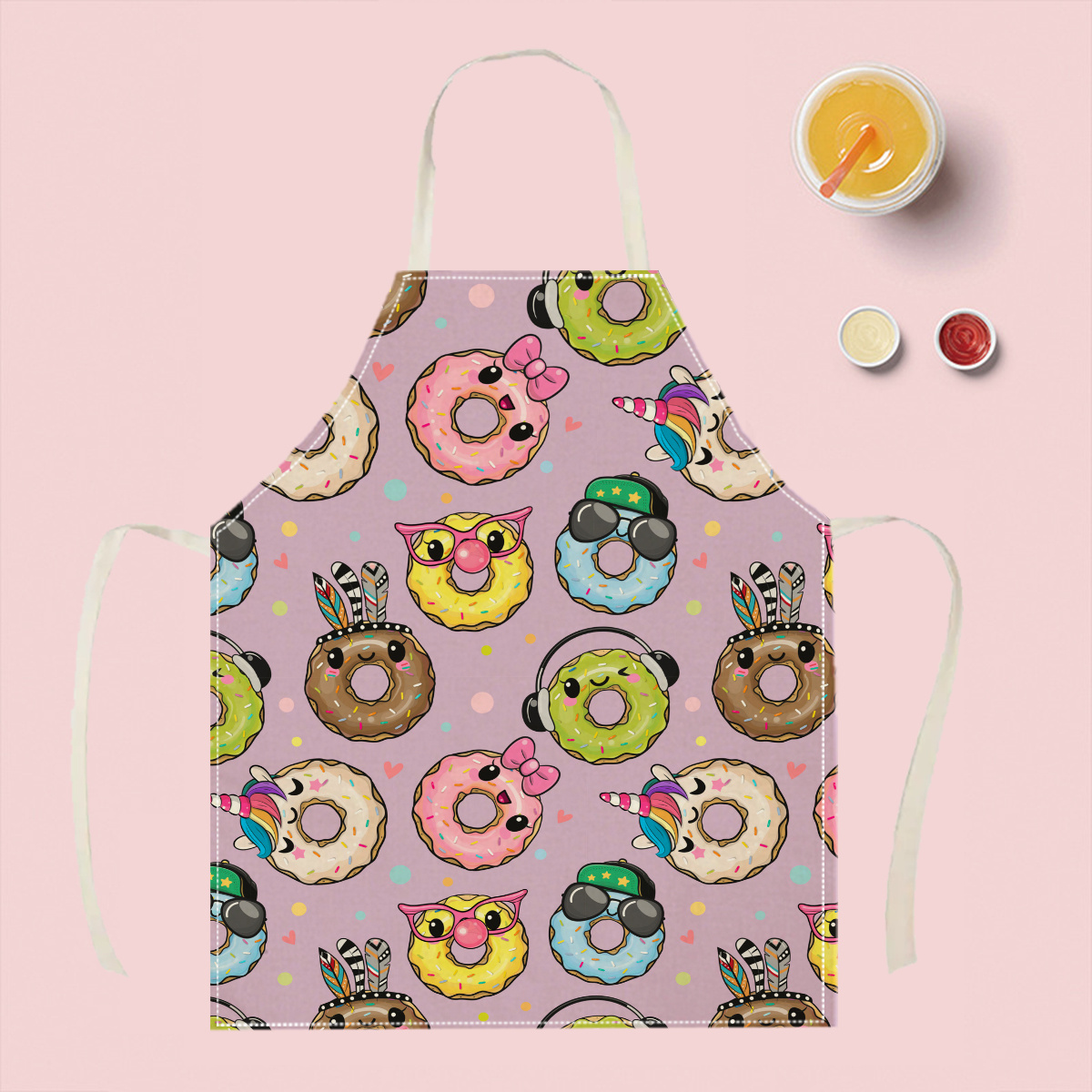 Kitchen Baking Gift Ideas - 1pc Cute Cartoon Donut Apron Funny