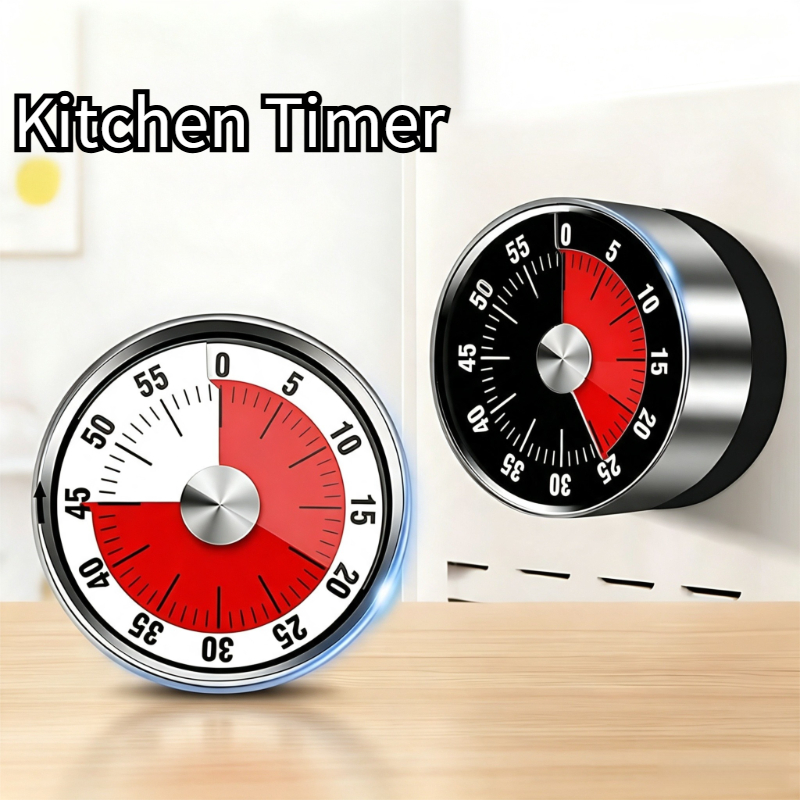 Baking Kitchen Hourly - Stainless Steel Timer Magnetic Mechanical Timers