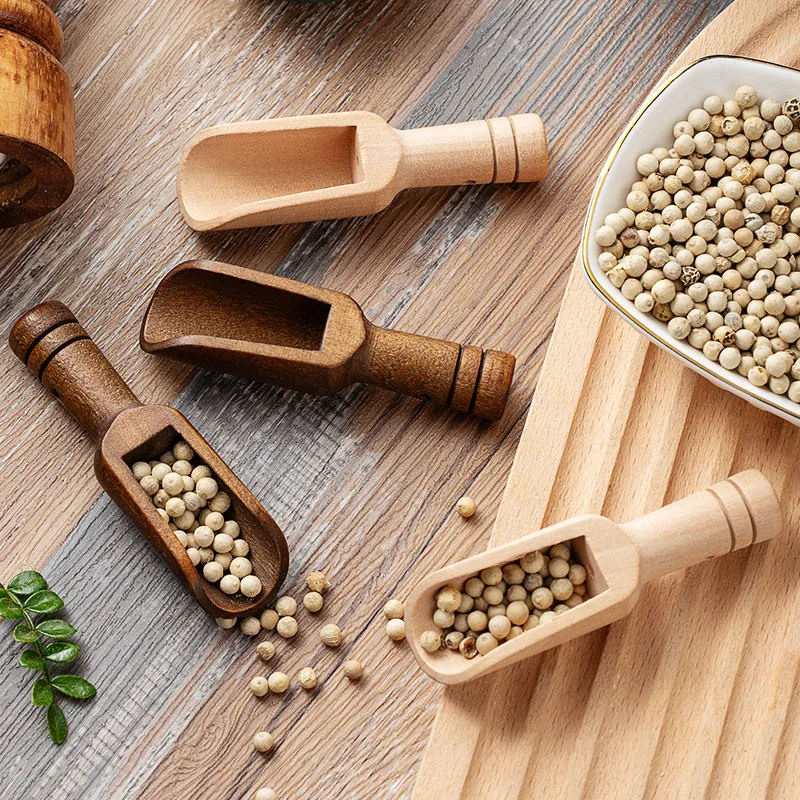 Kitchen Baking Ware - 2/5PCS Wooden Coffee Scoop Set Mini