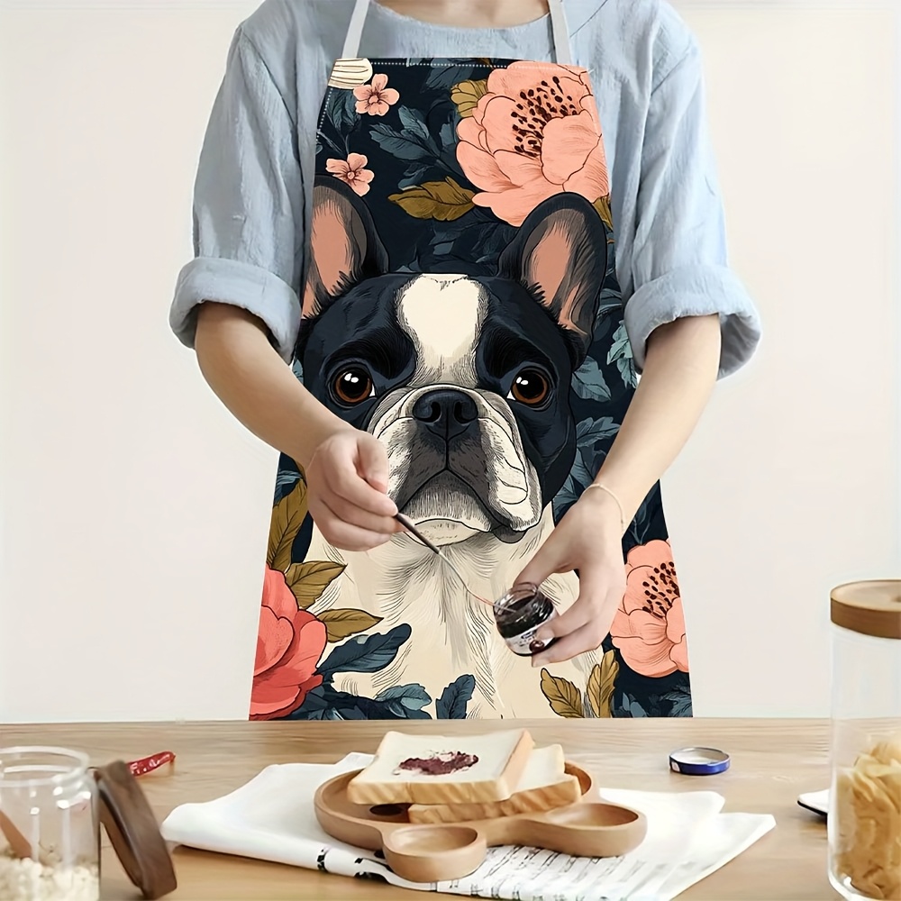 French Bulldog Floral Apron -  - đánh giá và giá Kitchen Baking Gift Ideas