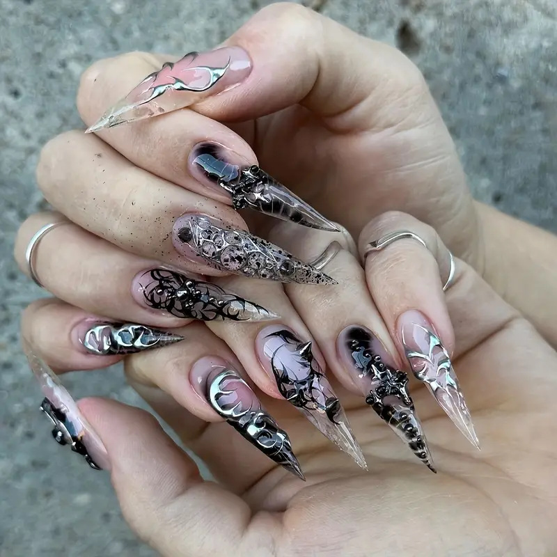 24pcs Long Stiletto False Nail - đánh giá và giá Decorating Tip Set