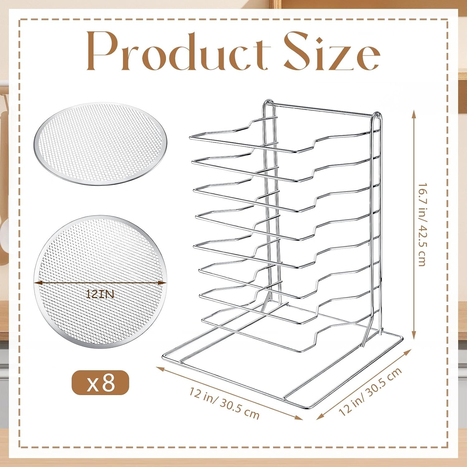 Pizza Rack 8 Tiered Stand With - đánh giá và giá Kitchen Baking Ware