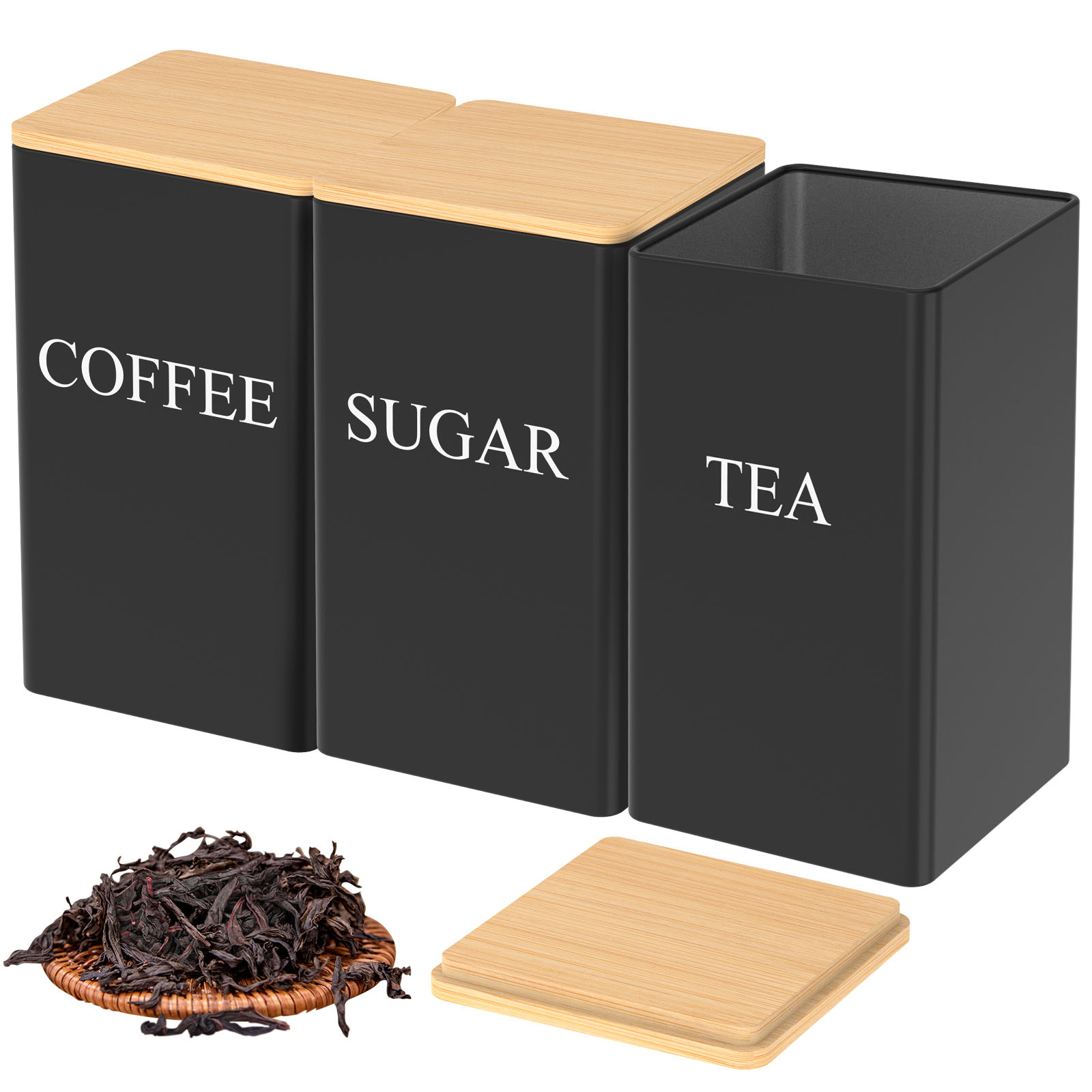 3Pcs Coffee Bean Tea Sugar Jar - đánh giá và giá Kitchen Bank