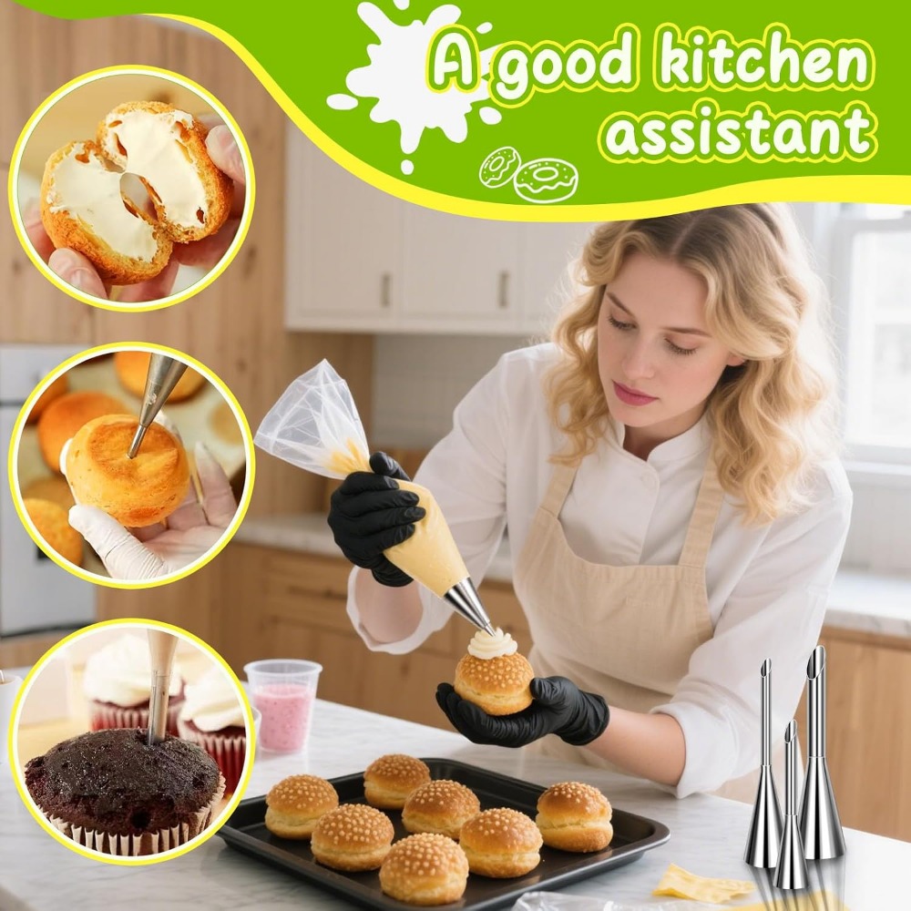 Long Cream Puff Piping Tips Se - đánh giá và giá Decorating Tip Set