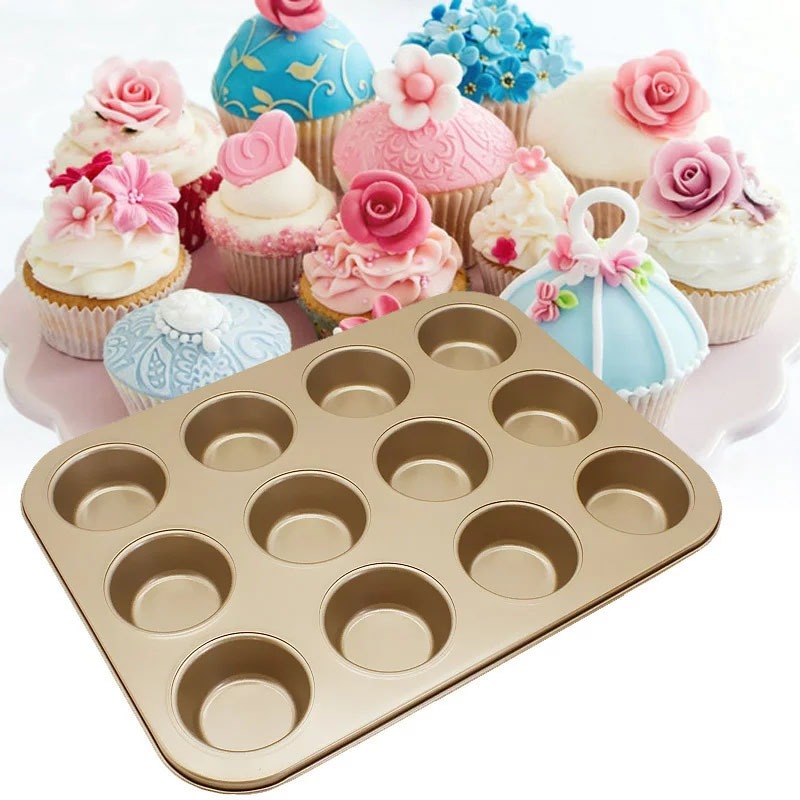 Non-Stick Cupcake Pan Muffin T - đánh giá và giá Kitchen Essentials Baking Tray