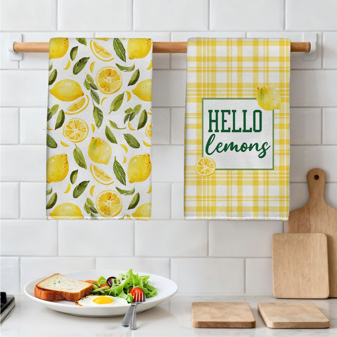 2Pcs, Yellow and White Checker - đánh giá và giá Kitchen Baking Necessities