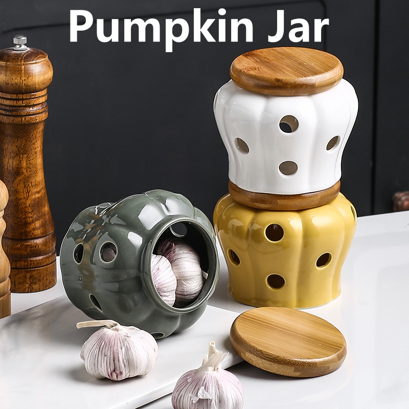 Pumpkin Jar with Lid Hollow Ou - đánh giá và giá Kitchen Bank