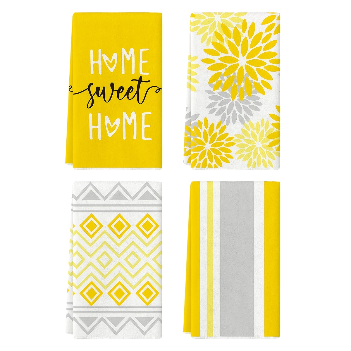 4Pcs, Yellow Striped Kitchen T - đánh giá và giá Kitchen Baking Necessities