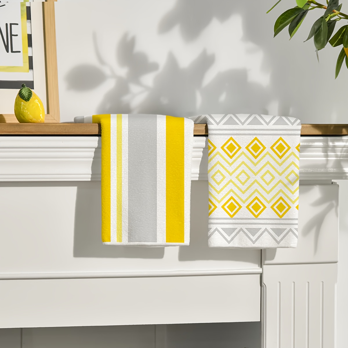 4Pcs, Yellow Striped Kitchen T - đánh giá và giá Kitchen Baking Necessities