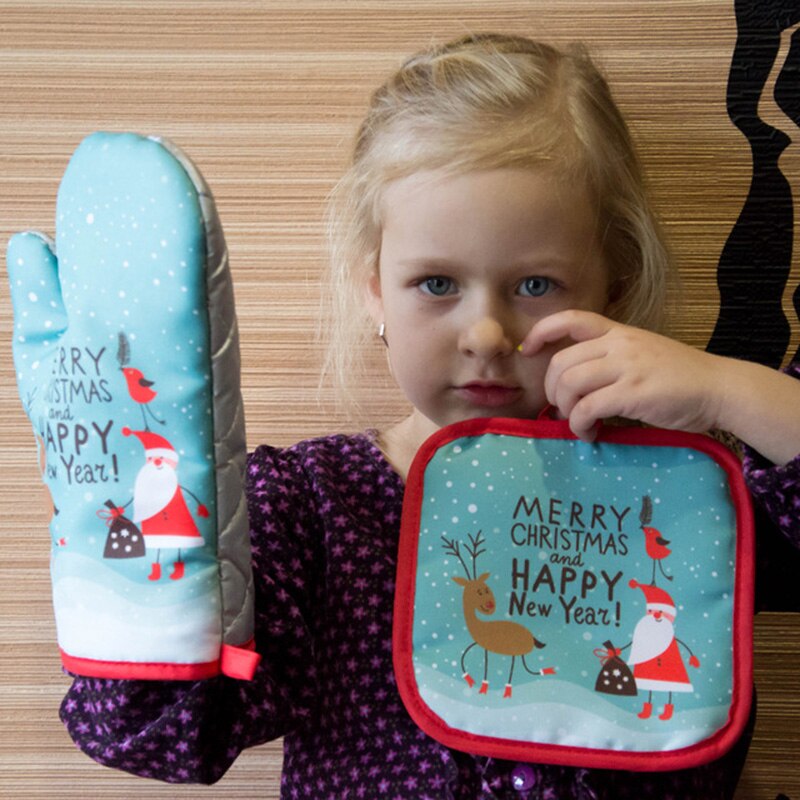 2pcs/set Christmas Oven Mitts  - đánh giá và giá Kitchen Baking Ware