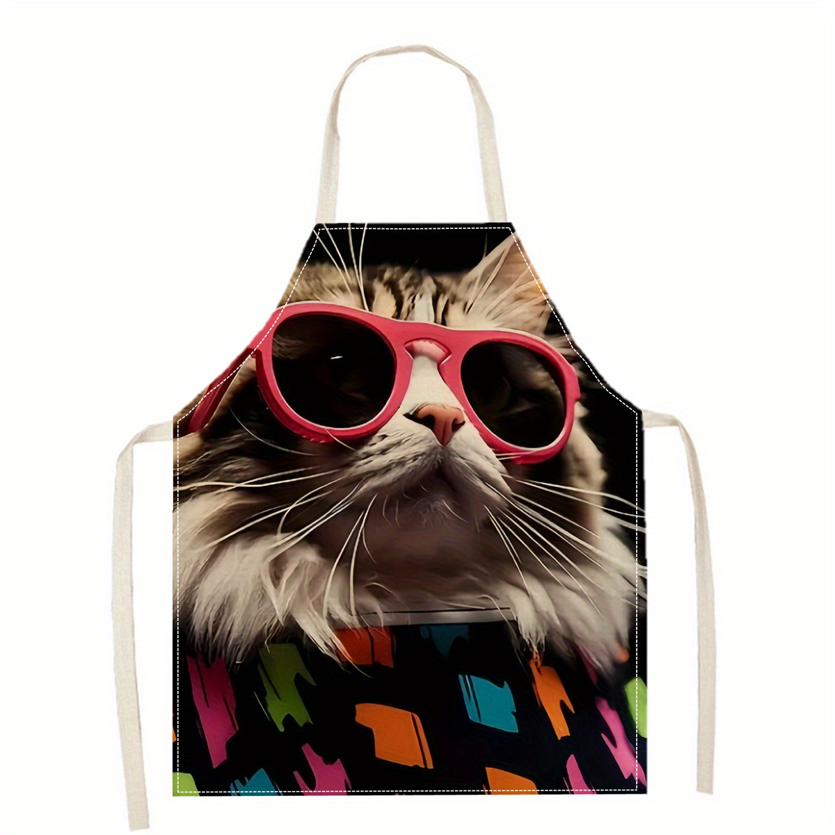 Linen Apron Funny Cat Sunglass - đánh giá và giá Kitchen Baking Gift Ideas